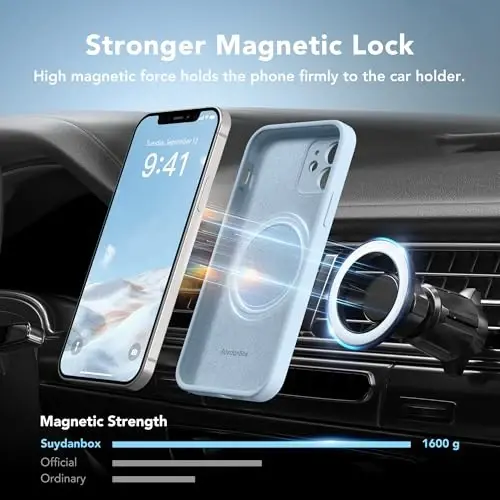 SuydanBox Magnetic for iPhone 12 Case, Compatible with MagSafe, [Full Camera Protection][Screen Protector] Silicone Shockproof Protective Phone Case for iPhone 12 6.1