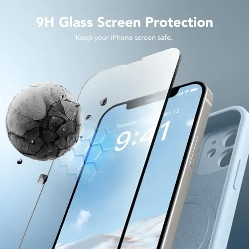 SuydanBox Magnetic for iPhone 12 Case, Compatible with MagSafe, [Full Camera Protection][Screen Protector] Silicone Shockproof Protective Phone Case for iPhone 12 6.1