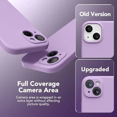 SuydanBox Magnetic for iPhone 14 Case, Compatible with MagSafe, [Full Camera Protection][Screen Protector] Silicone Shockproof Protective Phone Case for iPhone 14 6.1 inch, Light Purple - 4