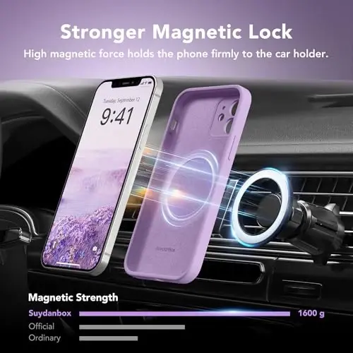 SuydanBox Magnetic for iPhone 12 Case, Compatible with MagSafe, [Full Camera Protection][Screen Protector] Silicone Shockproof Protective Phone Case for iPhone 12 6.1