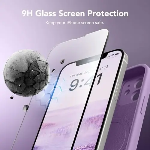 SuydanBox Magnetic for iPhone 12 Case, Compatible with MagSafe, [Full Camera Protection][Screen Protector] Silicone Shockproof Protective Phone Case for iPhone 12 6.1