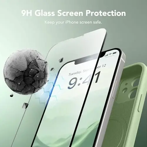 SuydanBox Magnetic for iPhone 12 Case, Compatible with MagSafe, [Full Camera Protection][Screen Protector] Silicone Shockproof Protective Phone Case for iPhone 12 6.1