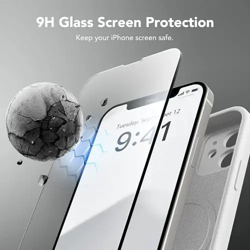 SuydanBox Magnetic for iPhone 12 Case, Compatible with MagSafe, [Full Camera Protection][Screen Protector] Silicone Shockproof Protective Phone Case for iPhone 12 6.1