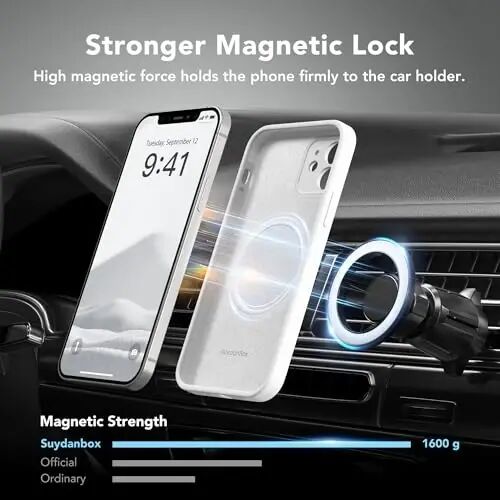 SuydanBox Magnetic for iPhone 12 Case, Compatible with MagSafe, [Full Camera Protection][Screen Protector] Silicone Shockproof Protective Phone Case for iPhone 12 6.1