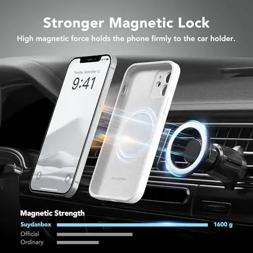 SuydanBox Magnetic for iPhone 12 Case, Compatible with MagSafe, [Full Camera Protection][Screen Protector] Silicone Shockproof Protective Phone Case for iPhone 12 6.1