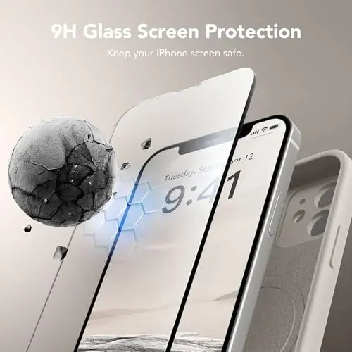 SuydanBox Magnetic for iPhone 12 Case, Compatible with MagSafe, [Full Camera Protection][Screen Protectors] Silicone Shockproof Protective Phone Case for iPhone 12 6.1