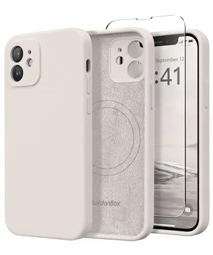 SuydanBox Magnetic for iPhone 12 Case, Compatible with MagSafe, [Full Camera Protection][Screen Protectors] Silicone Shockproof Protective Phone Case for iPhone 12 6.1