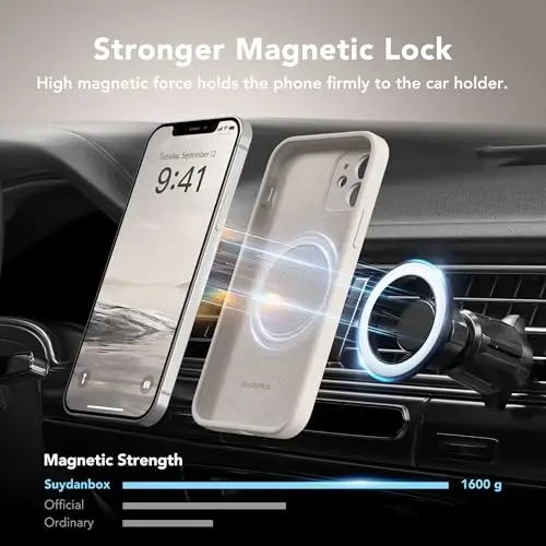 SuydanBox Magnetic for iPhone 12 Case, Compatible with MagSafe, [Full Camera Protection][Screen Protectors] Silicone Shockproof Protective Phone Case for iPhone 12 6.1