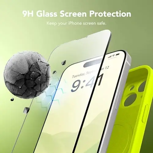 SuydanBox Magnetic for iPhone 13 Case, Compatible with MagSafe, [Full Camera Protection] [Screen Protector] Silicone Shockproof Protective Phone Case for iPhone 13 6.1
