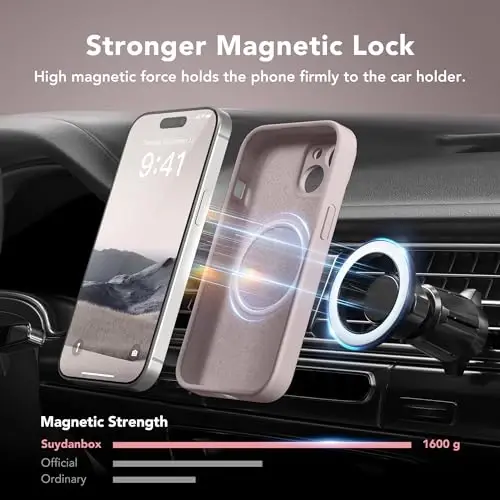 SuydanBox Magnetic for iPhone 13 Case, Compatible with MagSafe, [Full Camera Protection][Screen Protector] Silicone Shockproof Protective Phone Case for iPhone 13 6.1