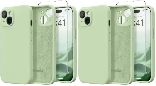 SuydanBox Magnetic for iPhone 13 Case, Compatible with MagSafe, [Full Camera Protection][Screen Protector] Silicone Shockproof Protective Phone Case for iPhone 13 6.1