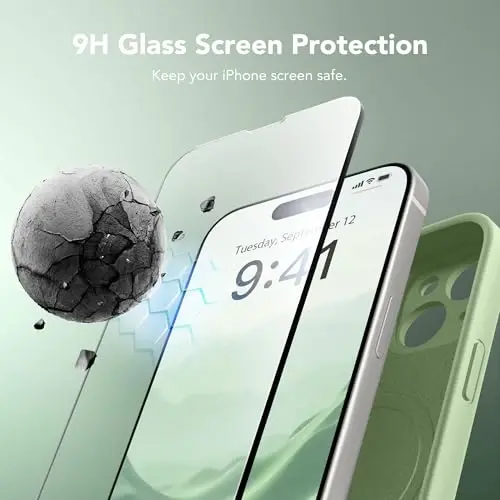 SuydanBox Magnetic for iPhone 13 Case, Compatible with MagSafe, [Full Camera Protection][Screen Protector] Silicone Shockproof Protective Phone Case for iPhone 13 6.1