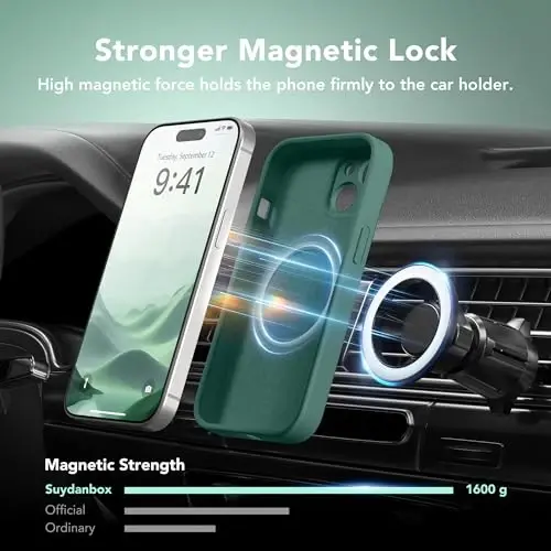 SuydanBox Magnetic for iPhone 13 Case, Compatible with MagSafe, [Full Camera Protection][Screen Protector] Silicone Shockproof Protective Phone Case for iPhone 13 6.1