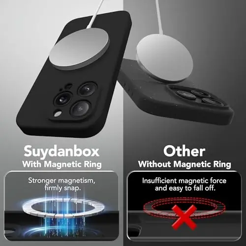 SuydanBox Magnetic for iPhone 13 Pro Case, Compatible with MagSafe, [Full Camera Protection][Screen Protector] Silicone Shockproof Protective Phone Case for iPhone 13 Pro 6.1