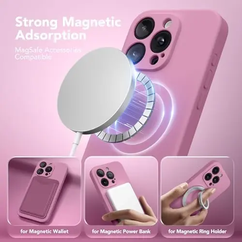 SuydanBox Magnetic for iPhone 13 Pro Case, Compatible with MagSafe, [Full Camera Protection][Screen Protector] Silicone Shockproof Protective Phone Case for iPhone 13 Pro 6.1