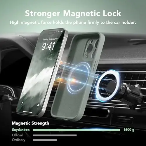SuydanBox Magnetic for iPhone 13 Pro Case, Compatible with MagSafe, [Full Camera Protection][Screen Protector] Silicone Shockproof Protective Phone Case for iPhone 13 Pro 6.1