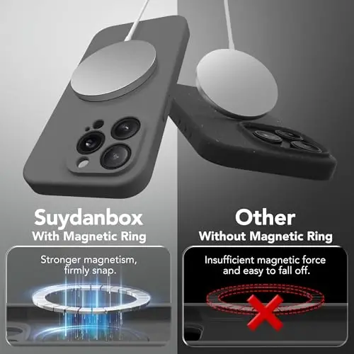 SuydanBox Magnetic for iPhone 13 Pro Case, Compatible with MagSafe, [Full Camera Protection][Screen Protector] Silicone Shockproof Protective Phone Case for iPhone 13 Pro 6.1