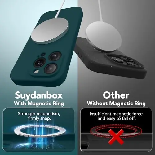 SuydanBox Magnetic for iPhone 13 Pro Case, Compatible with MagSafe, [Full Camera Protection][Screen Protector] Silicone Shockproof Protective Phone Case for iPhone 13 Pro 6.1
