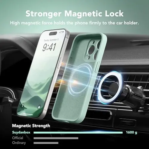 SuydanBox Magnetic for iPhone 13 Pro Case, Compatible with MagSafe, [Full Camera Protection][Screen Protector] Silicone Shockproof Protective Phone Case for iPhone 13 Pro 6.1