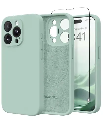 SuydanBox Magnetic for iPhone 13 Pro Case, Compatible with MagSafe, [Full Camera Protection][Screen Protector] Silicone Shockproof Protective Phone Case for iPhone 13 Pro 6.1
