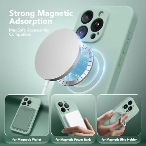 SuydanBox Magnetic for iPhone 13 Pro Case, Compatible with MagSafe, [Full Camera Protection][Screen Protector] Silicone Shockproof Protective Phone Case for iPhone 13 Pro 6.1