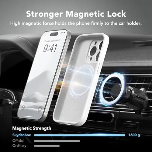 SuydanBox Magnetic for iPhone 13 Pro Case, Compatible with MagSafe, [Full Camera Protection][Screen Protector] Silicone Shockproof Protective Phone Case for iPhone 13 Pro 6.1