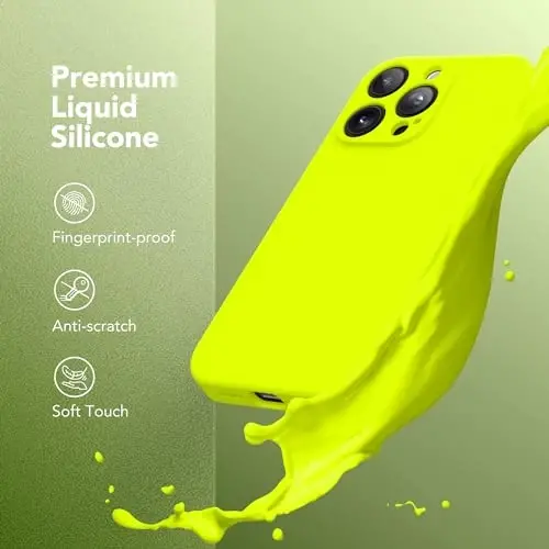 SuydanBox Magnetic for iPhone 13 Pro Max Case, Compatible with MagSafe, [Full Camera Protection][Screen Protector] Silicone Shockproof Protective Phone Case for iPhone 13 Pro Max, Fluorescent Green - SUYDANBOX (1)