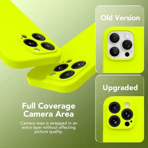 SuydanBox Magnetic for iPhone 13 Pro Max Case, Compatible with MagSafe, [Full Camera Protection][Screen Protector] Silicone Shockproof Protective Phone Case for iPhone 13 Pro Max, Fluorescent Green - 3
