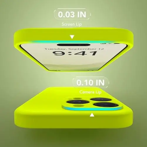 SuydanBox Magnetic for iPhone 13 Pro Max Case, Compatible with MagSafe, [Full Camera Protection][Screen Protector] Silicone Shockproof Protective Phone Case for iPhone 13 Pro Max, Fluorescent Green - 6