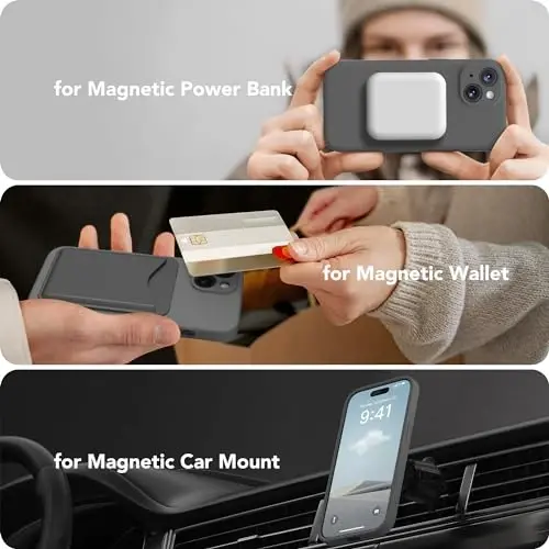 SuydanBox Magnetic for iPhone 14 Case, Compatible with MagSafe, [Full Camera Protection] [Screen Protector] Silicone Shockproof Protective Phone Case for iPhone 14 6.1