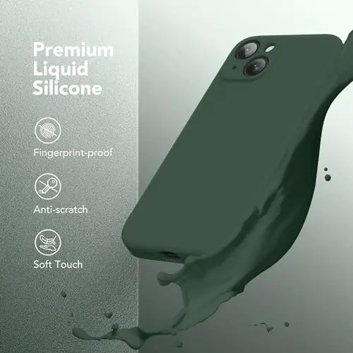 SuydanBox Magnetic for iPhone 14 Case, Compatible with MagSafe, [Full Camera Protection][Screen Protector] Silicone Shockproof Protective Phone Case for iPhone 14 6.1 inch, Alpine Green - 3