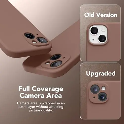 SuydanBox Magnetic for iPhone 14 Case, Compatible with MagSafe, [Full Camera Protection][Screen Protector] Silicone Shockproof Protective Phone Case for iPhone 14 6.1 inch, Brown - 4