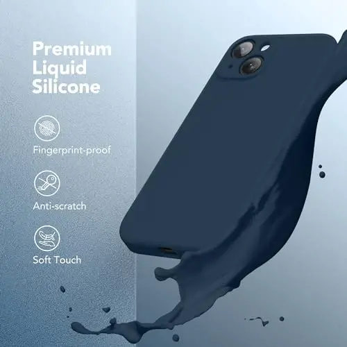 SuydanBox Magnetic for iPhone 14 Case, Compatible with MagSafe, [Full Camera Protection][Screen Protector] Silicone Shockproof Protective Phone Case for iPhone 14 6.1 inch, Cobalt Blue - 3