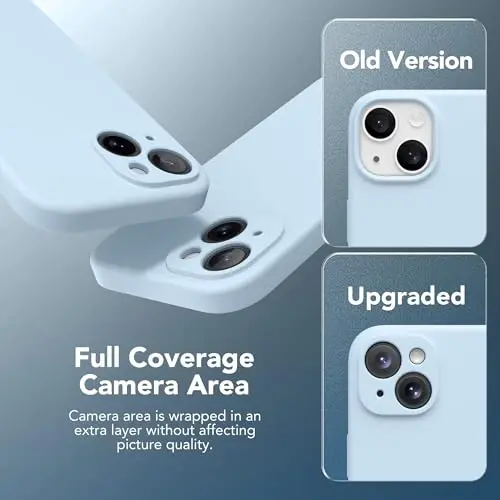 SuydanBox Magnetic for iPhone 14 Case, Compatible with MagSafe, [Full Camera Protection][Screen Protector] Silicone Shockproof Protective Phone Case for iPhone 14 6.1 inch, Light Blue - 4