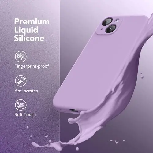 SuydanBox Magnetic for iPhone 14 Case, Compatible with MagSafe, [Full Camera Protection][Screen Protector] Silicone Shockproof Protective Phone Case for iPhone 14 6.1 inch, Light Purple - 3