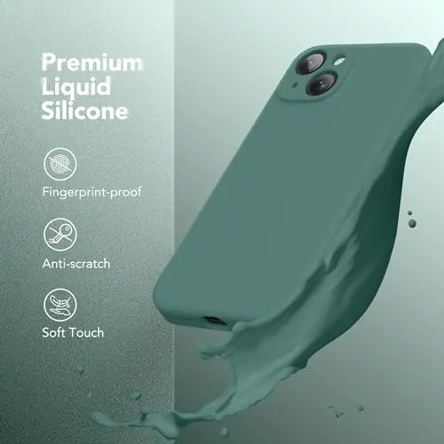 SuydanBox Magnetic for iPhone 14 Case, Compatible with MagSafe, [Full Camera Protection][Screen Protector] Silicone Shockproof Protective Phone Case for iPhone 14 6.1 inch, Midnight Green - 3