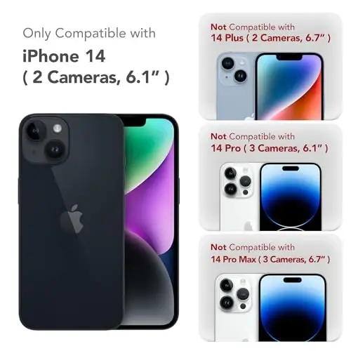 SuydanBox Magnetic for iPhone 14 Case, Compatible with MagSafe, [Full Camera Protection][Screen Protector] Silicone Shockproof Protective Phone Case for iPhone 14 6.1 inch, White - 2