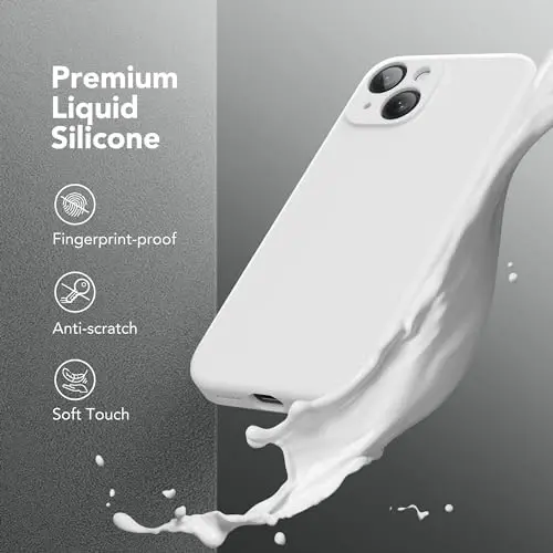 SuydanBox Magnetic for iPhone 14 Case, Compatible with MagSafe, [Full Camera Protection][Screen Protector] Silicone Shockproof Protective Phone Case for iPhone 14 6.1 inch, White - 3