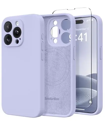 SuydanBox Magnetic for iPhone 14 Pro Case, Compatible with MagSafe, [Full Camera Protection] [Screen Protector] Silicone Shockproof Protective Phone Case for iPhone 14 Pro 6.1