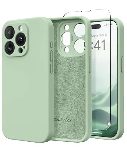 SuydanBox Magnetic for iPhone 14 Pro Case, Compatible with MagSafe, [Full Camera Protection][Screen Protector] Silicone Shockproof Protective Phone Case for iPhone 14 Pro 6.1