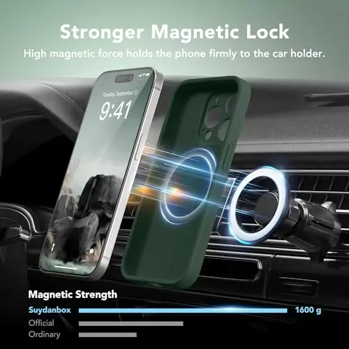 SuydanBox Magnetic for iPhone 14 Pro Max Case, Compatible with MagSafe, [Full Camera Protection][Screen Protector] Silicone Shockproof Protective Phone Case for iPhone 14 Pro Max 6.7