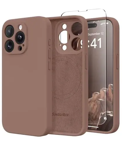 SuydanBox Magnetic for iPhone 14 Pro Max Case, Compatible with MagSafe, [Full Camera Protection][Screen Protector] Silicone Shockproof Protective Phone Case for iPhone 14 Pro Max 6.7
