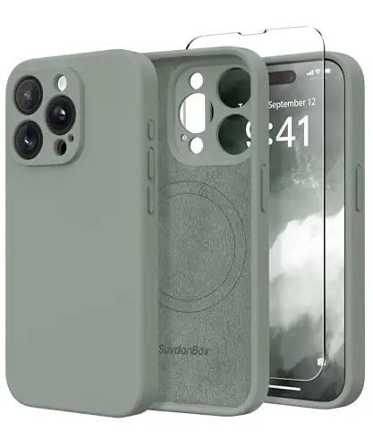 SuydanBox Magnetic for iPhone 14 Pro Max Case, Compatible with MagSafe, [Full Camera Protection][Screen Protector] Silicone Shockproof Protective Phone Case for iPhone 14 Pro Max 6.7