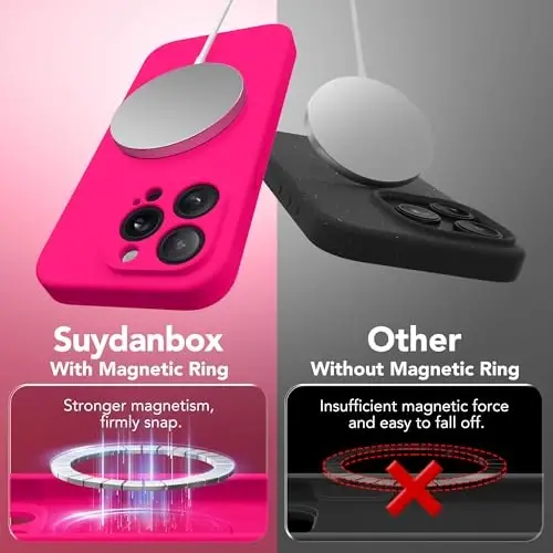SuydanBox Magnetic for iPhone 14 Pro Max Case, Compatible with MagSafe, [Full Camera Protection][Screen Protector] Silicone Shockproof Protective Phone Case for iPhone 14 Pro Max 6.7