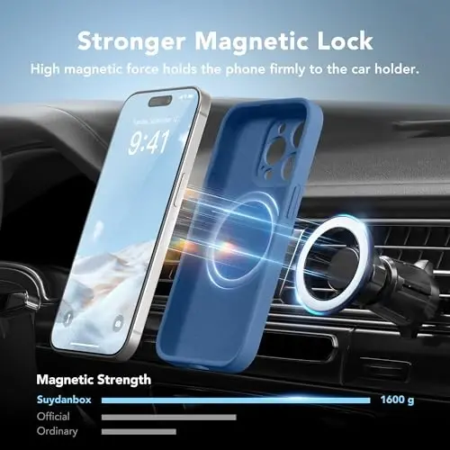 SuydanBox Magnetic for iPhone 14 Pro Max Case, Compatible with MagSafe, [Full Camera Protection][Screen Protector] Silicone Shockproof Protective Phone Case for iPhone 14 Pro Max 6.7