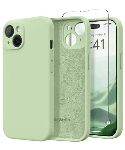 SuydanBox Magnetic for iPhone 15 Case, Compatible with MagSafe, [2 Screen Protector + Full Camera Protection], Silicone Shockproof Anti-Scratch Protective Phone Case for iPhone 15 6.1 - 3