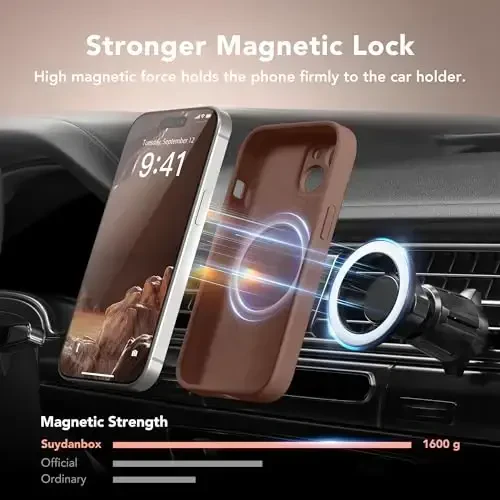 SuydanBox Magnetic for iPhone 15 Case, Compatible with MagSafe, [Screen Protector + Full Camera Protection], Silicone Shockproof Anti-Scratch Protective Phone Case for iPhone 15 6.1