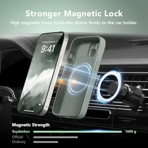 SuydanBox Magnetic for iPhone 15 Case, Compatible with MagSafe, [Screen Protector + Full Camera Protection], Silicone Shockproof Anti-Scratch Protective Phone Case for iPhone 15 6.1