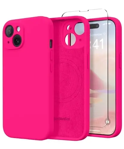 SuydanBox Magnetic for iPhone 15 Case, Compatible with MagSafe, [Screen Protector + Full Camera Protection], Silicone Shockproof Anti-Scratch Protective Phone Case for iPhone 15 6.1