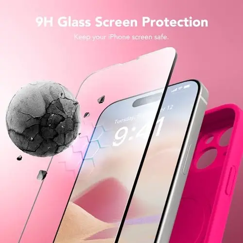 SuydanBox Magnetic for iPhone 15 Case, Compatible with MagSafe, [Screen Protector + Full Camera Protection], Silicone Shockproof Anti-Scratch Protective Phone Case for iPhone 15 6.1